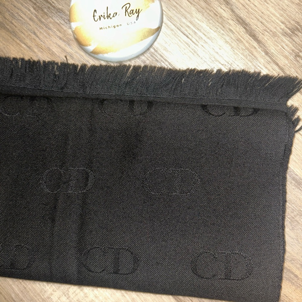Dior Black CD Monogram Long Scarf - Picture 9 of 9